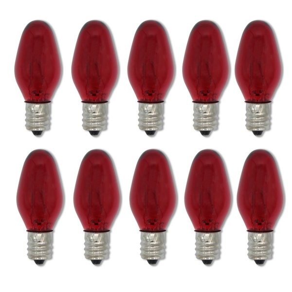 Ilc Replacement For Light Bulb/Lamp 15W C7 E12 Red Light Bulb Lamp 10 Pack 10PAK:WX-QY47-5